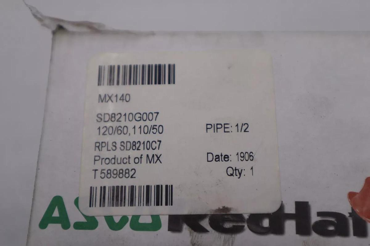 ASCO SD8210G007 SOLENOID VALVE 1/2 X 5/8 2 WAY STOCK B-1522