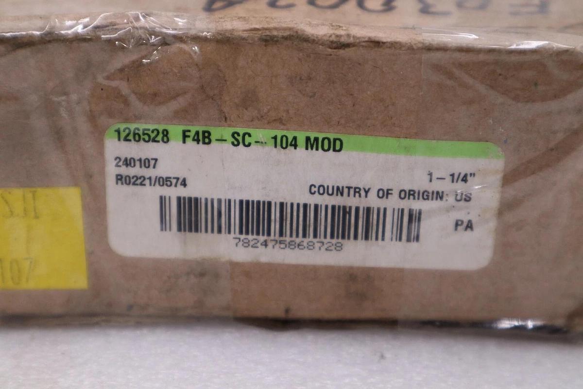 Used NEW DODGE 126528 F4B-SC-104 MOD FLANGE MOUNT BALL BEARING HOUSING STOCK H503A