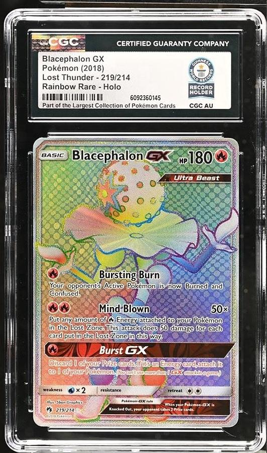 Used Blacephalon GX 219/214 Sm-Lost Thunder Holo Card Pokemon CGC WORLD RECORD 1/1
