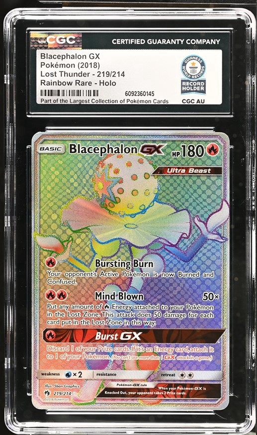 Used Blacephalon GX 219/214 Sm-Lost Thunder Holo Card Pokemon CGC WORLD RECORD 1/1