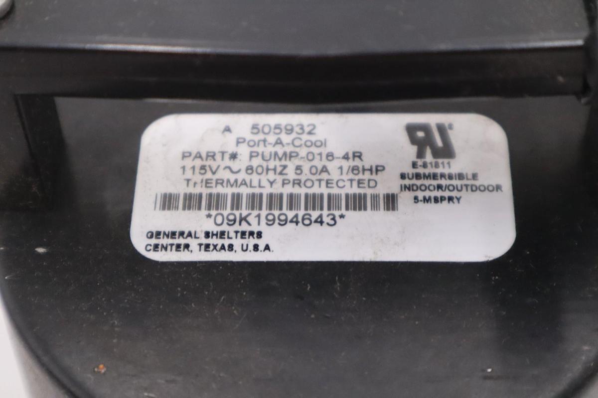 Used Port-A-Cool Power Kuhl Replacement Pump 115V-60Hz 5A 1PH PUMP-016-4R STK GF1265