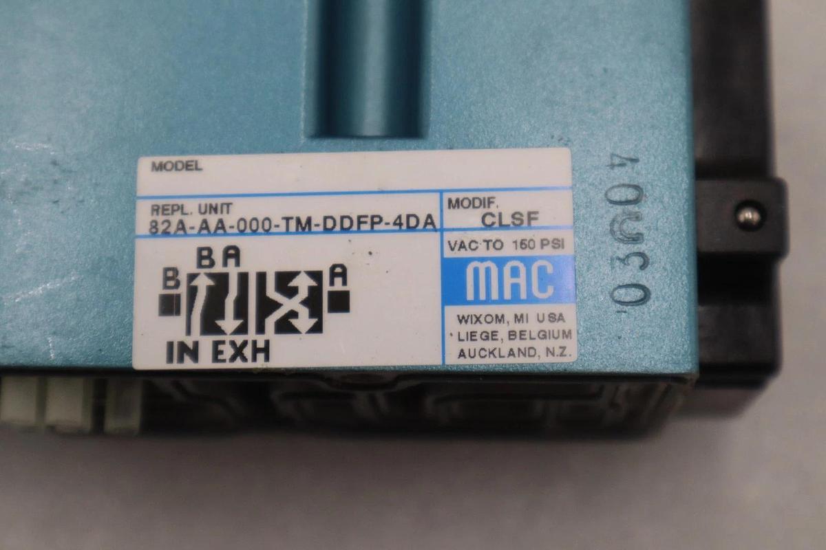 Used MAC VALVES INC 82A-AA-000-TM-DDFP-4DA VALVE - STOCK GF260A