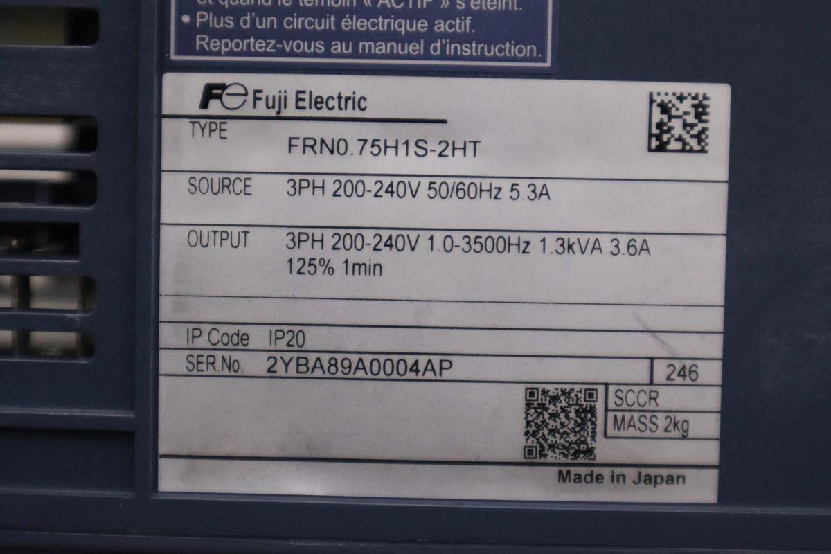 Used Fuji Electric FRN0.75H1S-2HT Inverter STOCK 2894A