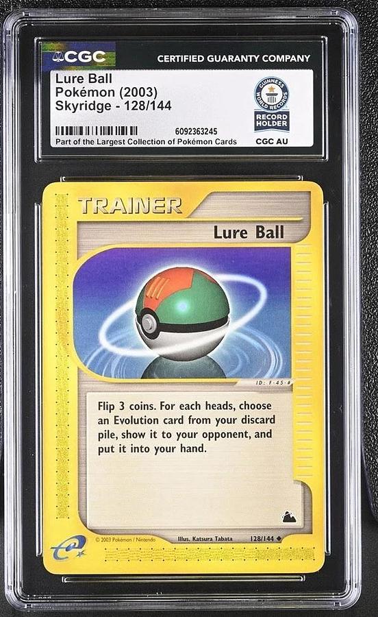 Used Lure Ball 128/144 Pokemon Card Skyridge CGC WORLD RECORD 1/1 WR HOLDER SLAB