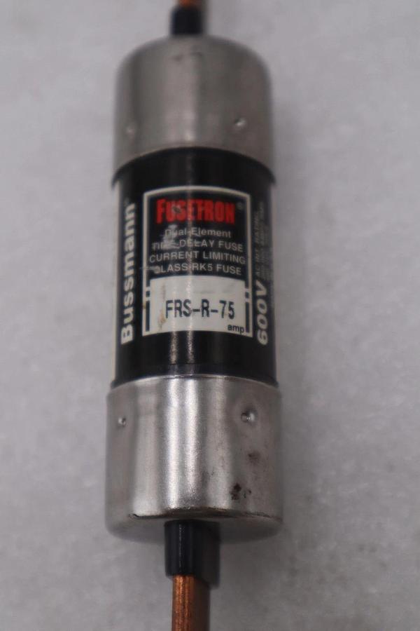 Used LOT OF 5 - Bussmann FRS-R-75 Fusetron Dual Element Time-Delay - STOCK 5809A