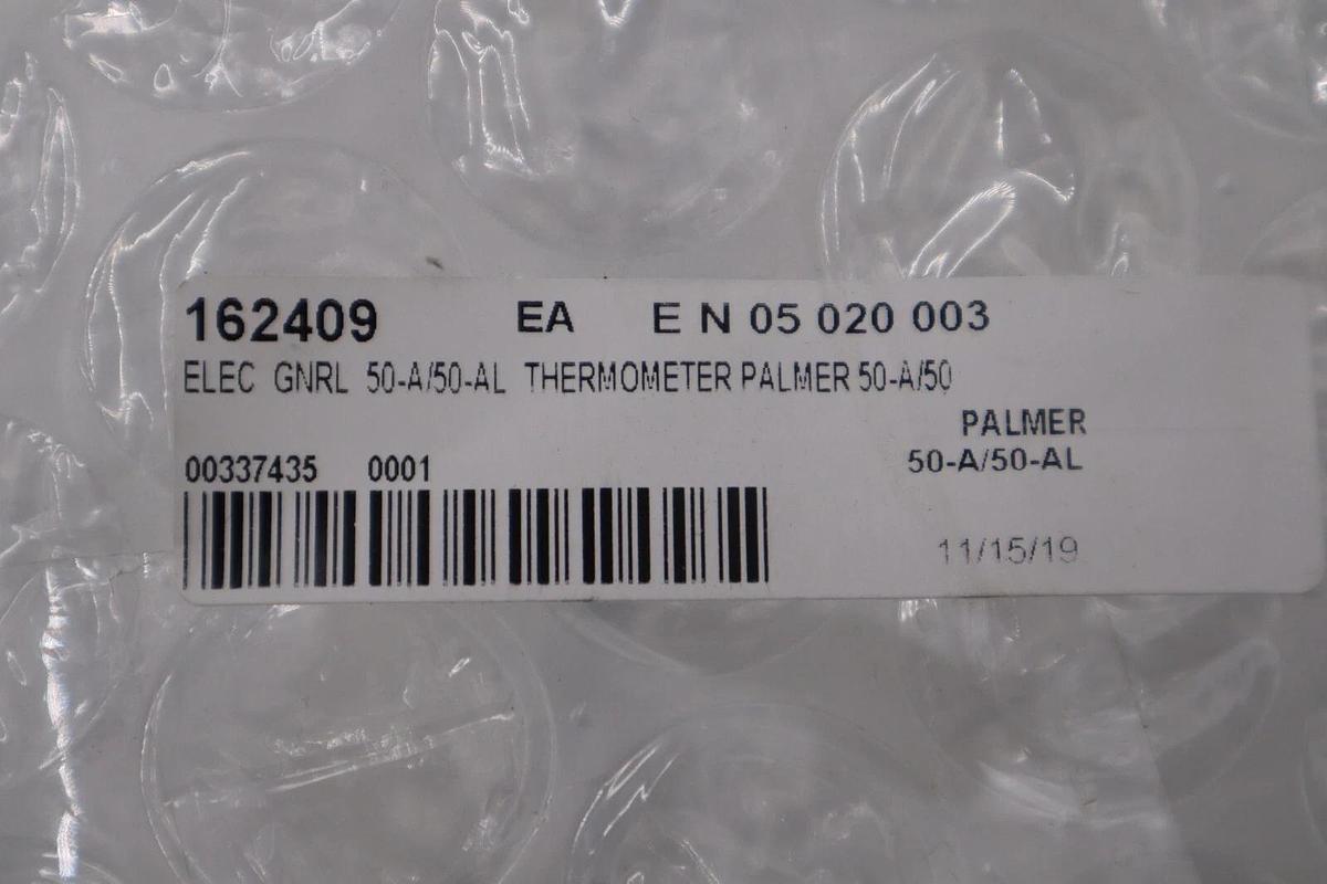 Used NEW Palmer 50AL 120/240F Stainless Steel Liquid Actuated Thermometer STOCK G528