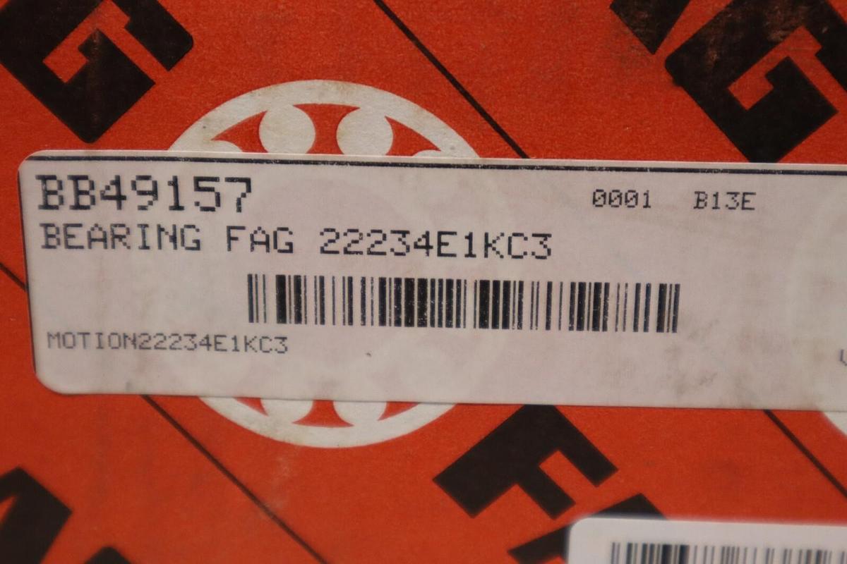 FAG 22234-E1-XL-KC3 SPHERICAL ROLLER BEARING - 170 MM ID 310 MM OD STOCK S-509
