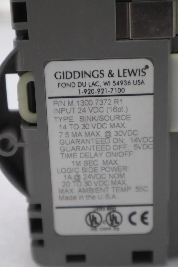 Used GIDDINGS & LEWIS M.1300.7372 R1 Input Module 24VDC SINK/SOURCE STOCK 637-D