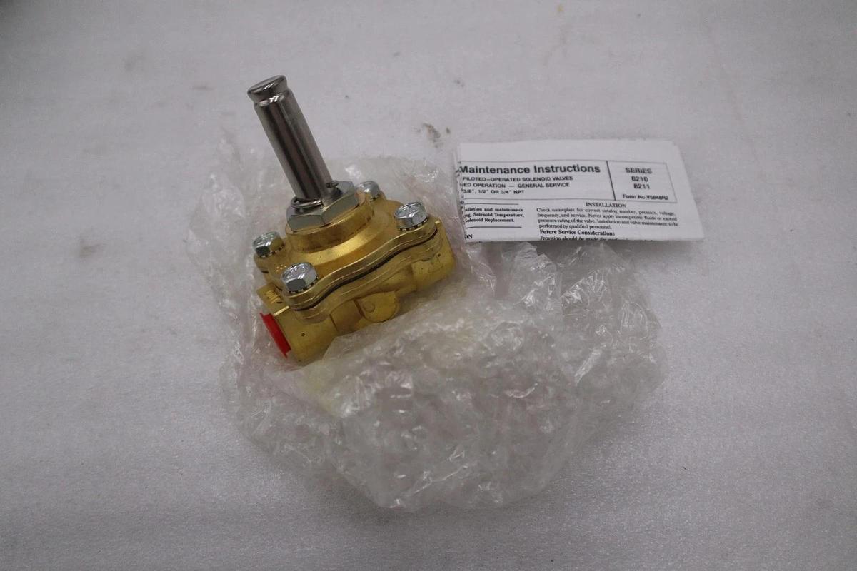 Used ASCO 8210G001 Red-Hat 3/8" 24VDC Brass Solenoid Valve - STOCK GF627