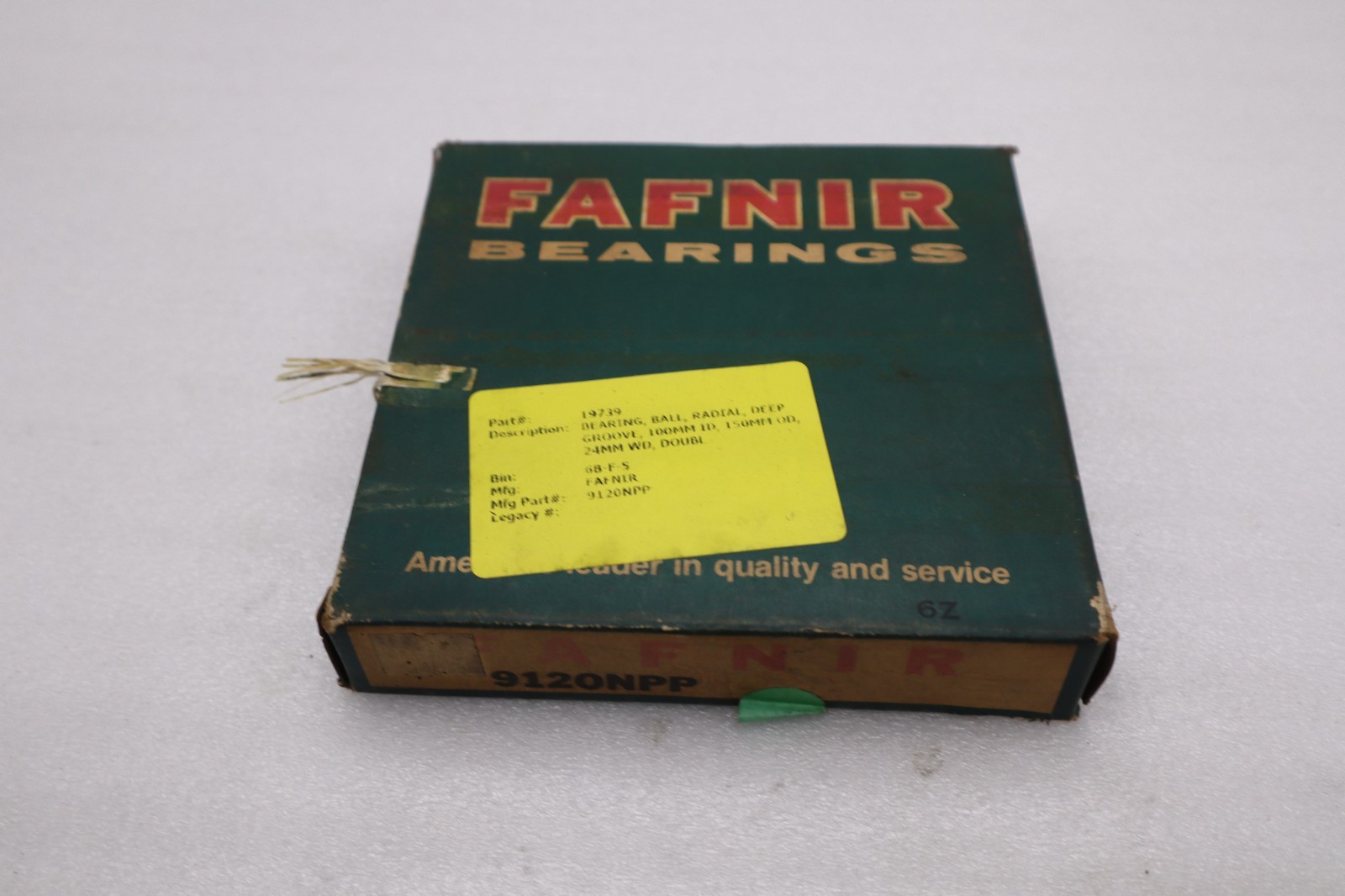 NEW IN BOX FAFNIR ROLLER BEARING 9120NPP STOCK L240CC