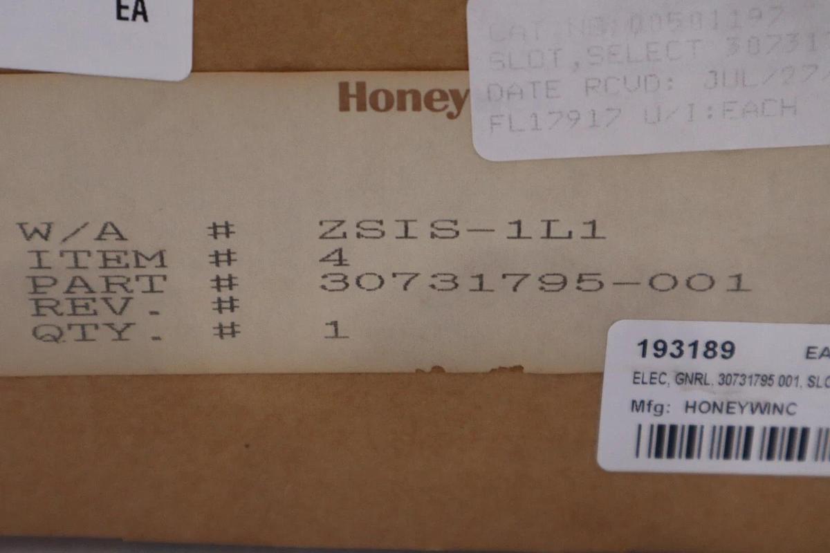 Used NEW IN BOX HONEYWELL 30731795-001 / 30731795001 STOCK G117A