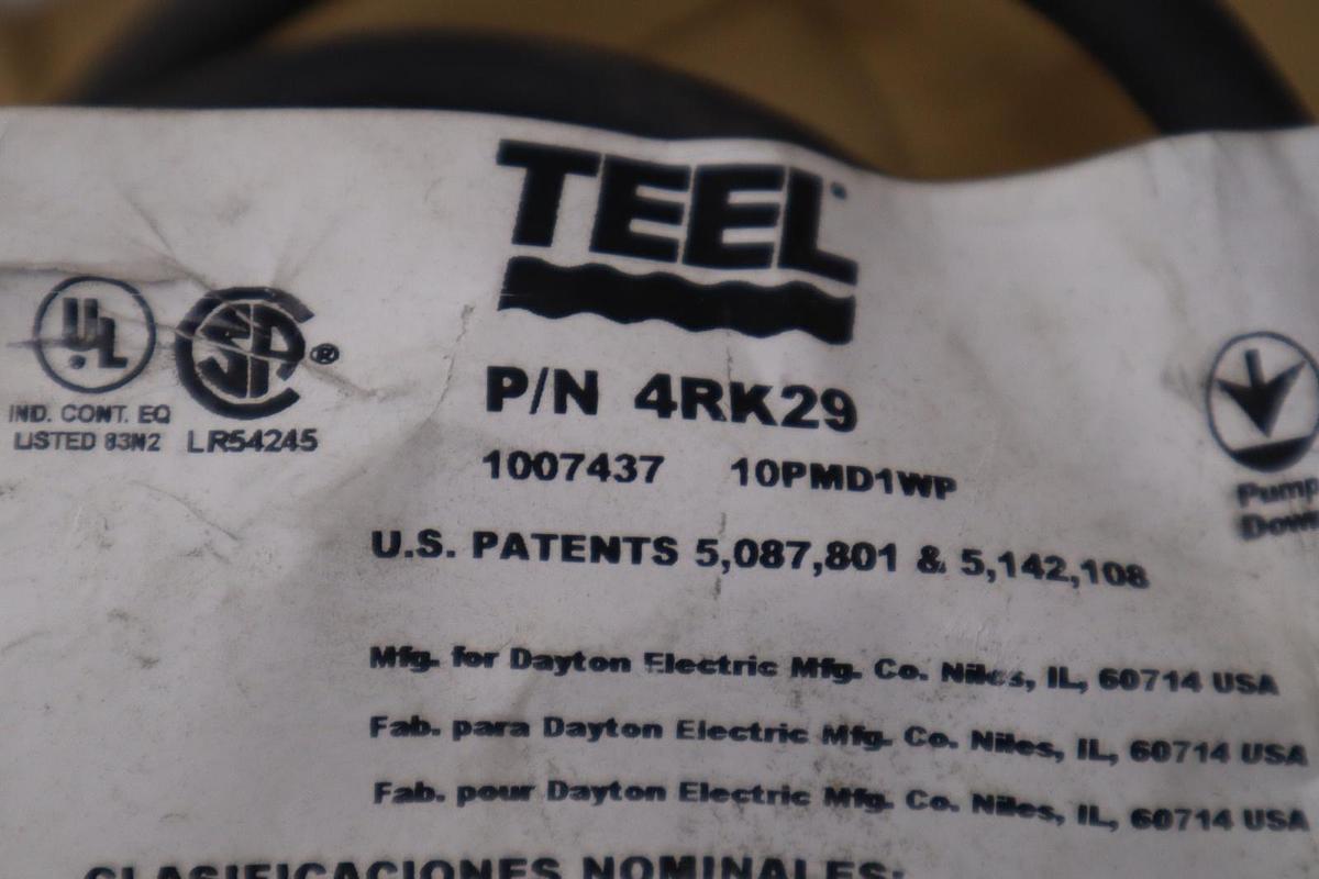 TEEL 4RK29 FLOAT SWITCH - NEW IN BOX - STOCK GF1367