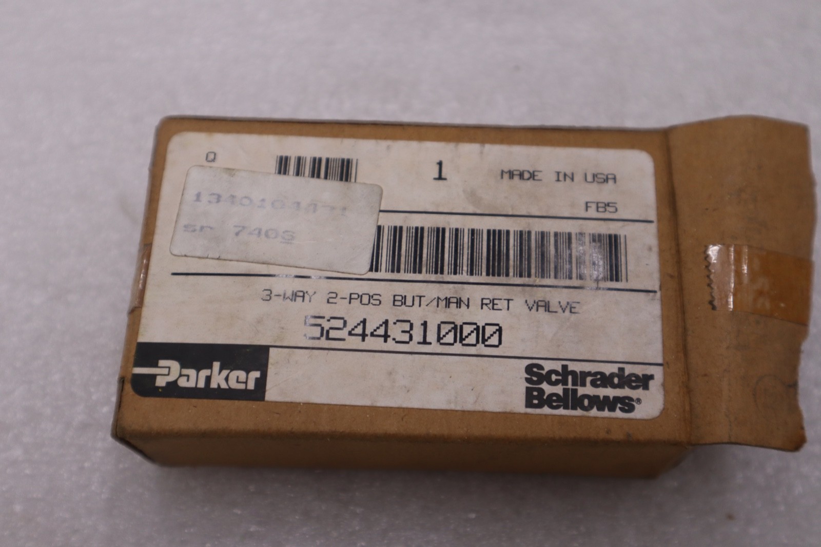 Used PARKER 524431000 MANUAL AIR CONTROL VALVE STOCK #K-1957A