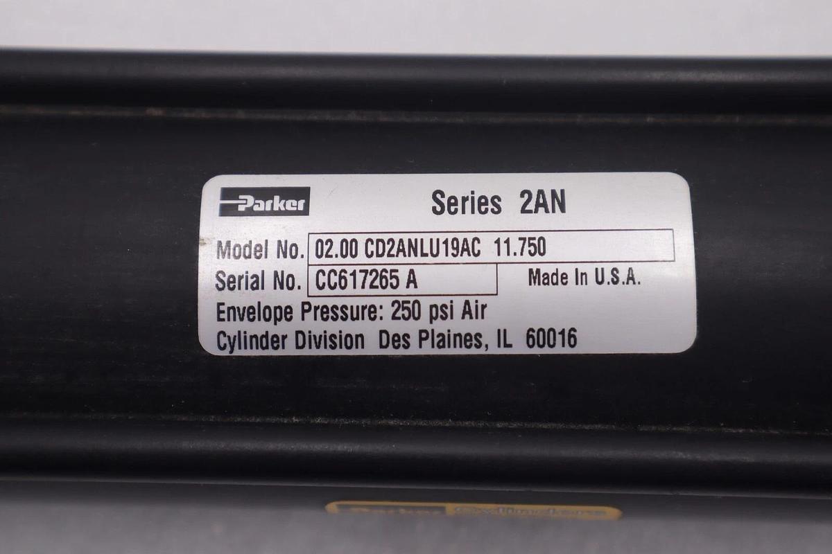 Used Parker 02.00 cd2anlu19ac 11.750 Double Acting Pneumatic Cylinder  250psi 2518
