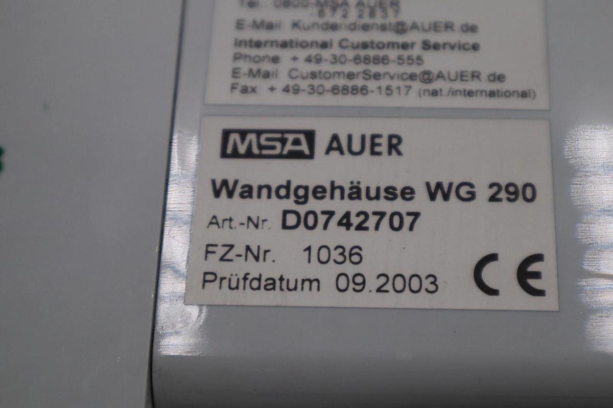 Used MSA Auer Wandgehäuse WG290 GEB D0742707 STOCK 1387-C