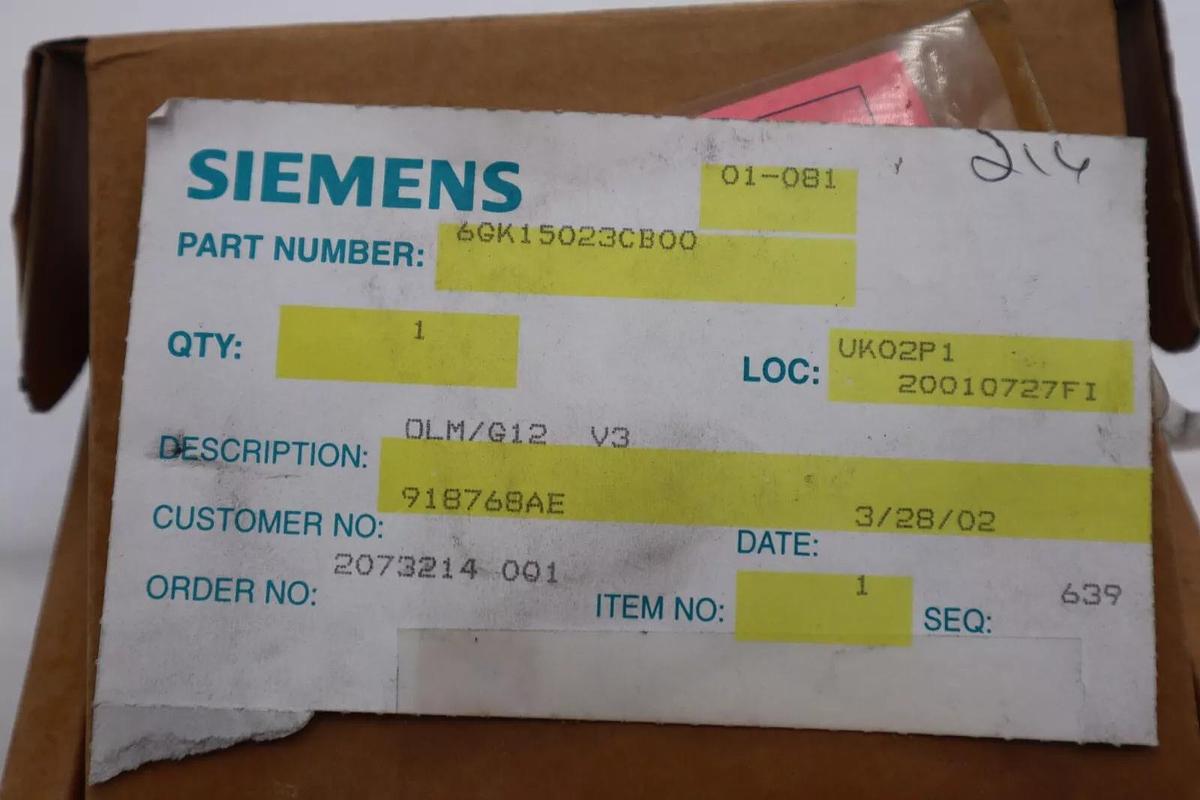 Used Siemens 6GK1502-3CB00 Simatic Net Profibus Stock L-357