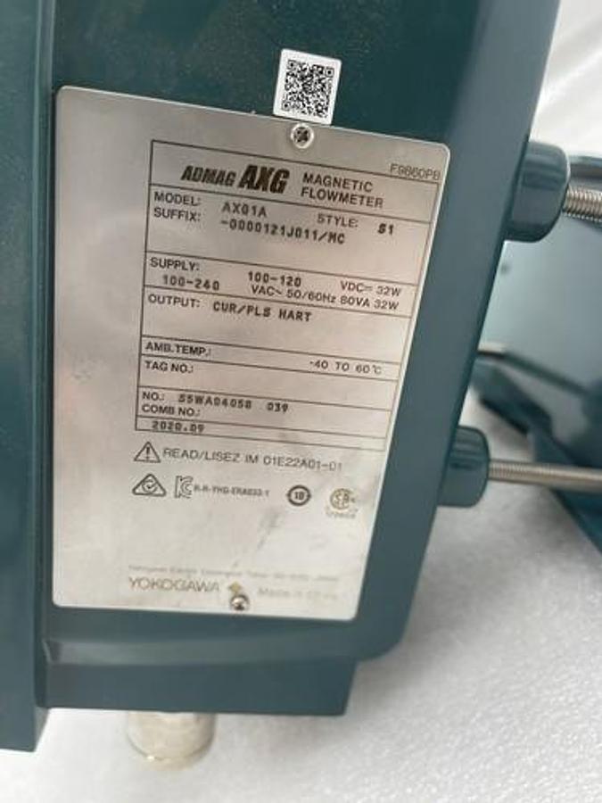 Used NEW YOKOGAWA ADMAG AXG MAGNETIC FLOWMETER AXG1A / AXG1A-G000121J011/MC STK 3408