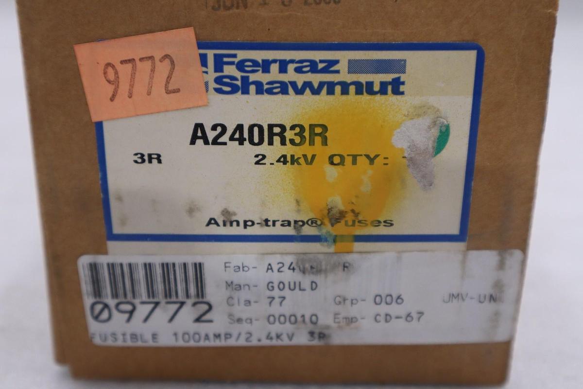 NEW Gould Shawmut A240R3R Amp-Trap Fuse 2.75kV 2400V 50/60Hz - STOCK GF864