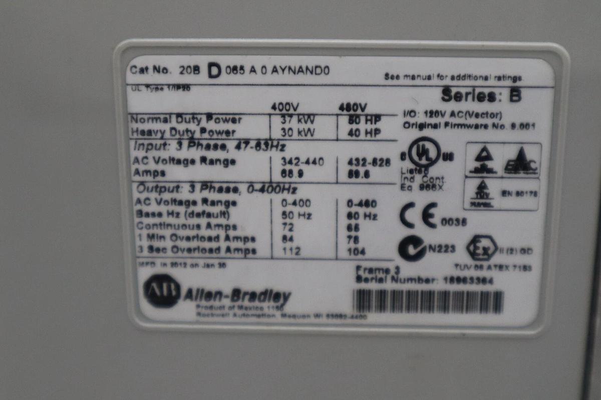 NEW NO BOX Allen-Bradley 20BD065A0AYNAND0 **Next Day Air Available STOCK H87