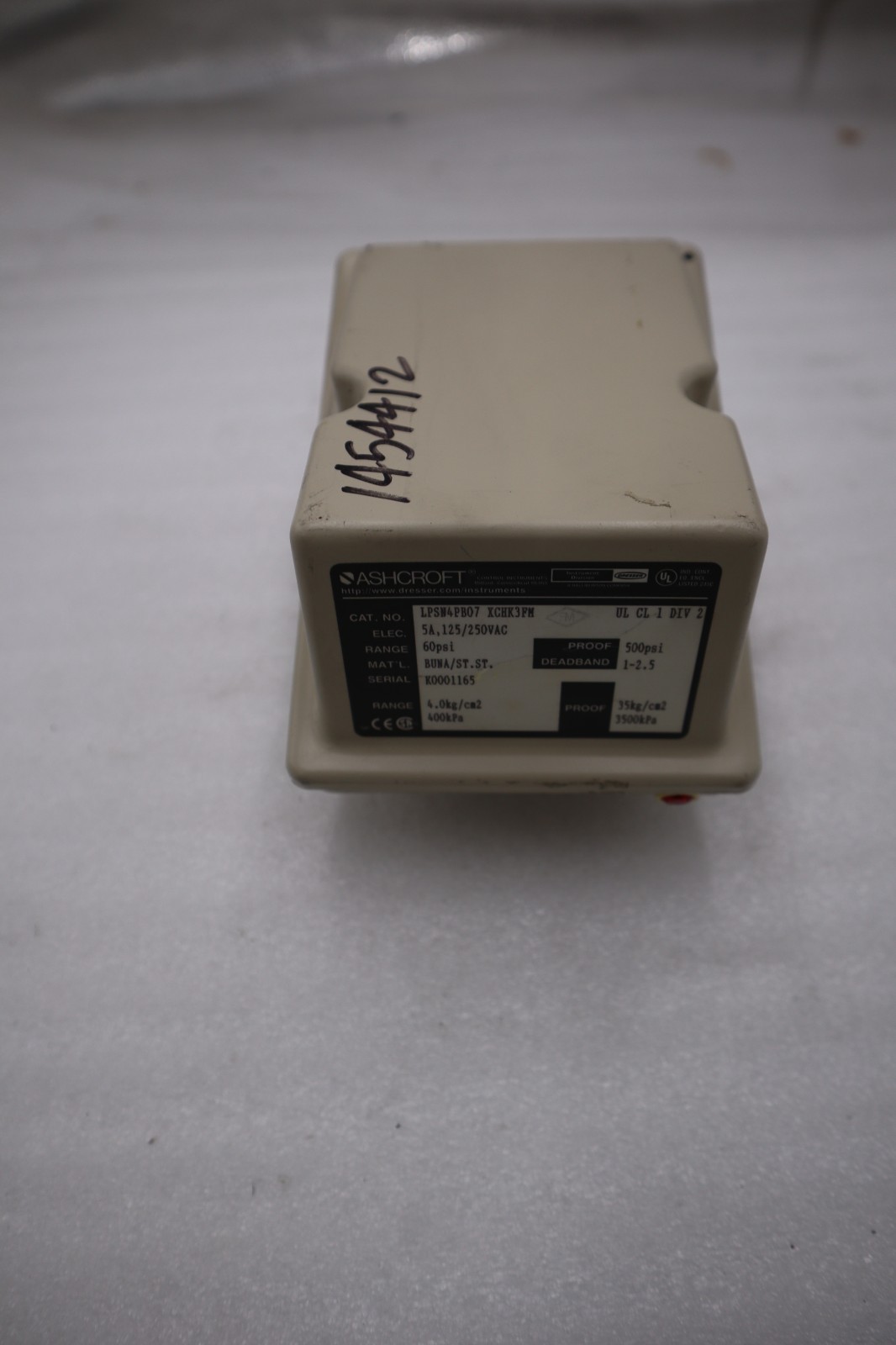 Used NEW ASHCROFT LPSN4PB07 XCHK3FM Pressure Switch 5A 125/250VAC STOCK H1249