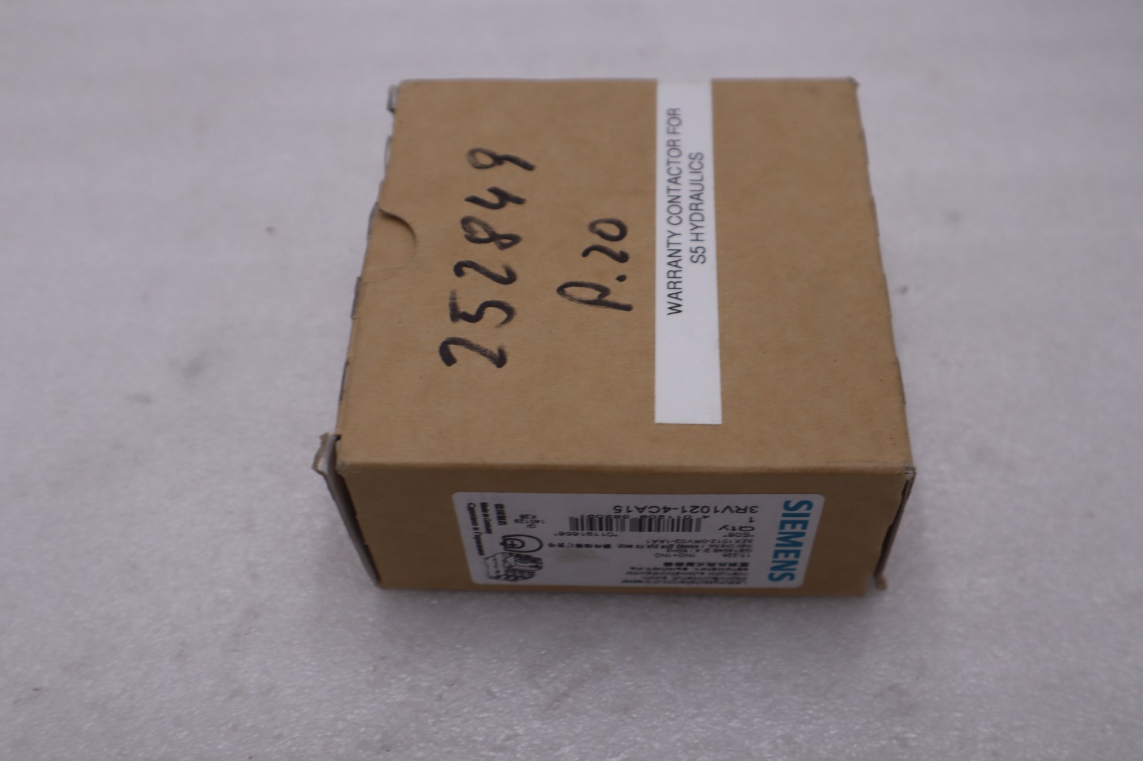 Used NEW OPEN BOX Siemens 3RV1021-4CA15 Manual Motor Starter STOCK GF783A