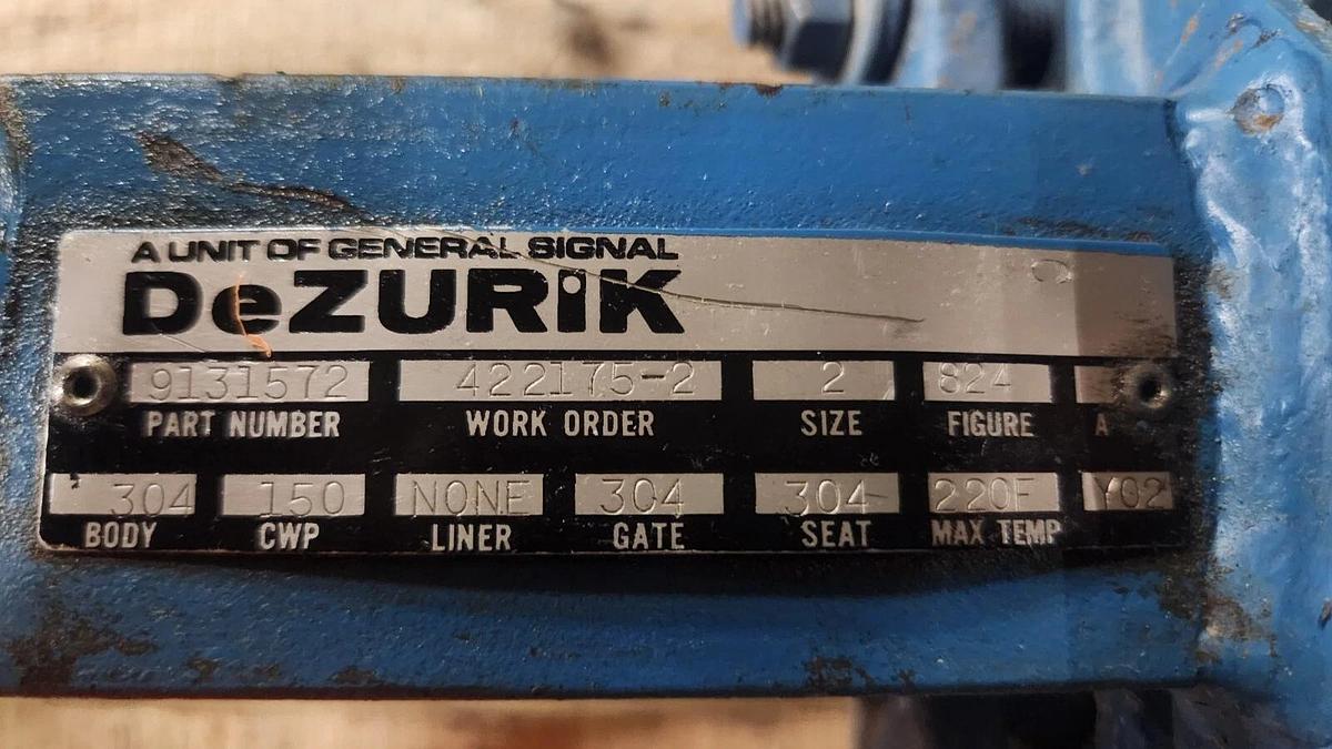 Used DeZURIK 9131572 Manual Gate Valve Size 2 304 Stainless Stock PF203