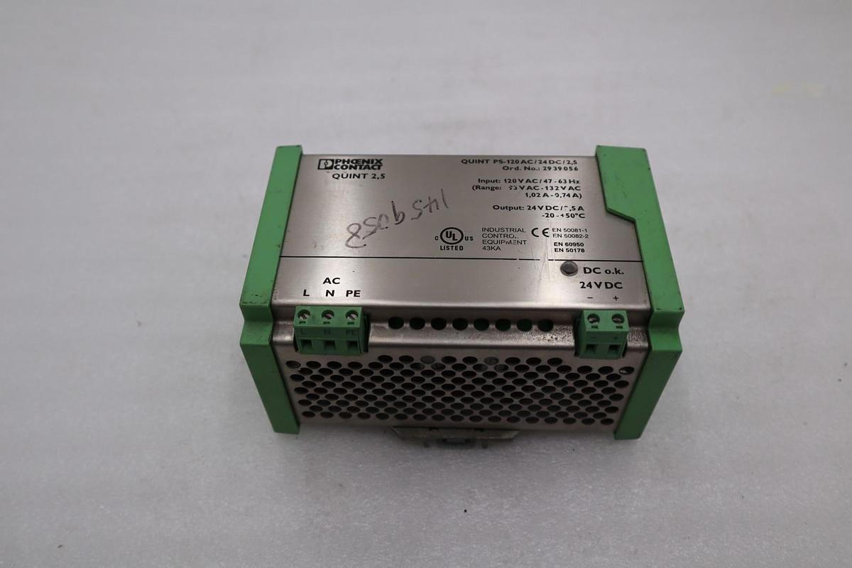 Used PHOENIX CONTACT QUINT-PS-120AC/24DC/2.5 POWER SUPPLY  STOCK H557A