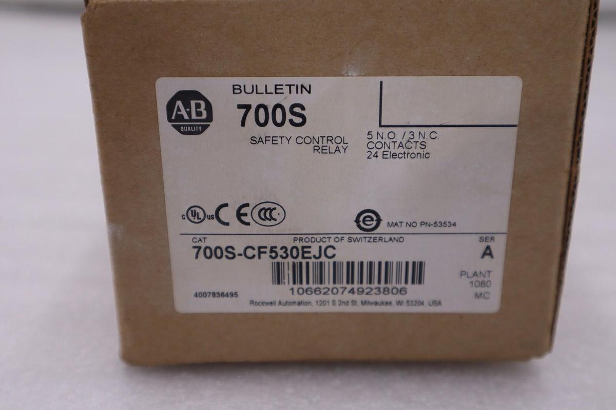 NEW ALLEN BRADLEY 700S-CF530EJC SAFETY CONTROL RELAY 24VDC STOCK H29A
