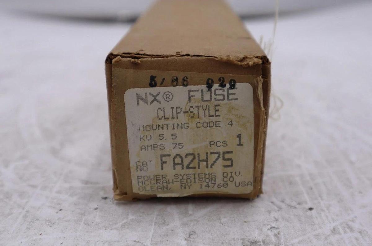 COOPER POWER SYSTEMS, TRANSFORMER PROTECTION FUSE, FA2H75, TYPE NX, 5.5 KV L-175