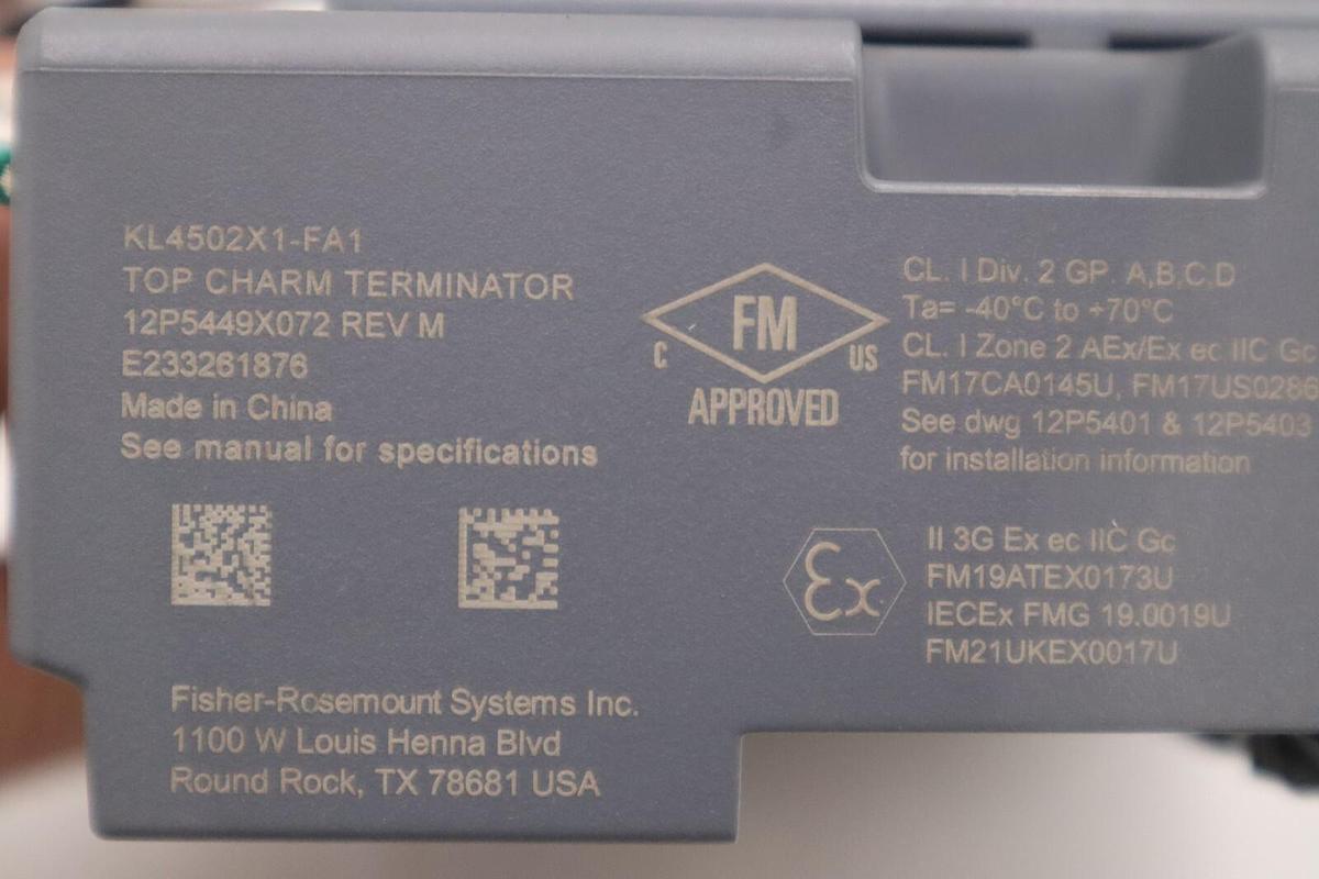 Used Emerson DeltaV KL4201X1-BA1 CHARM BASEPLATE USED UNIT STOCK 2912A