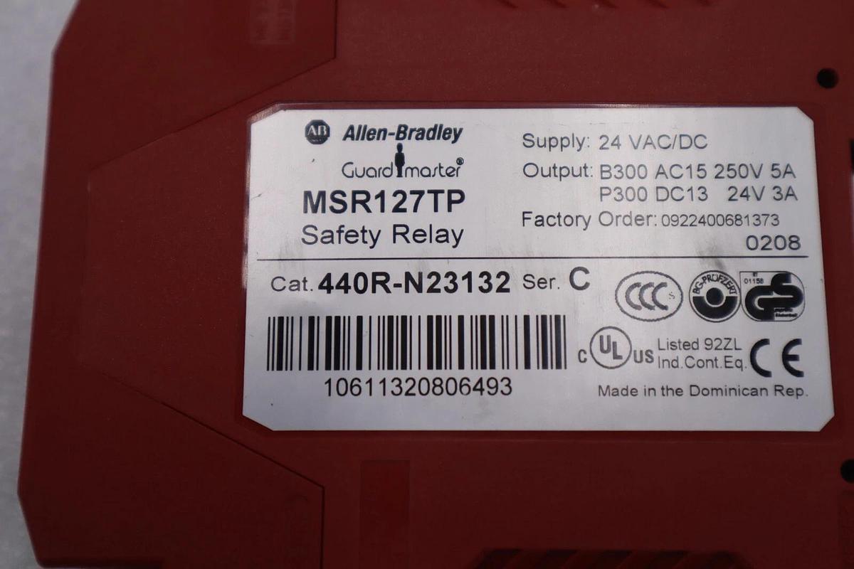 Used Allen Bradley - AB - 440R-N23132 Ser. C - Safety Relay - MSR127TP STOCK K-3934