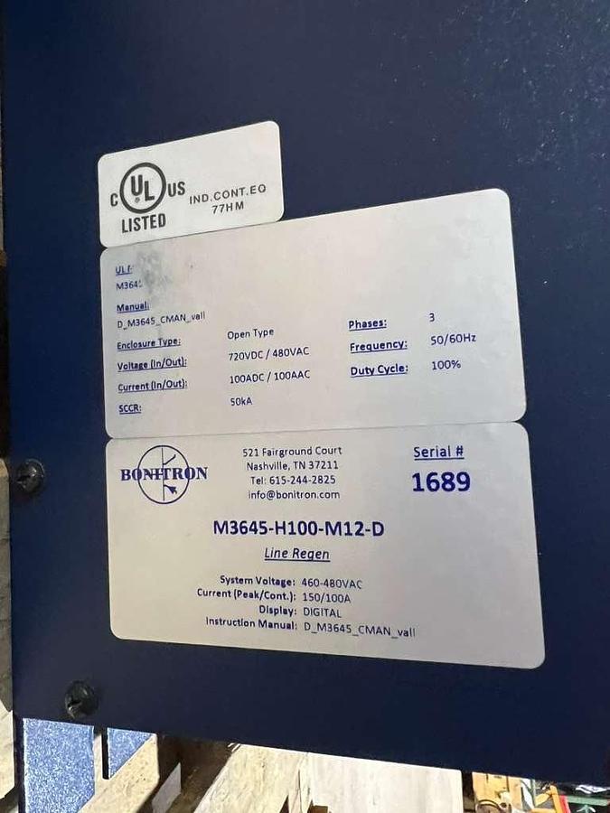 BONITRON M3645-H100-M12-D 460-480VAC 150/100A - STOCK CC-19