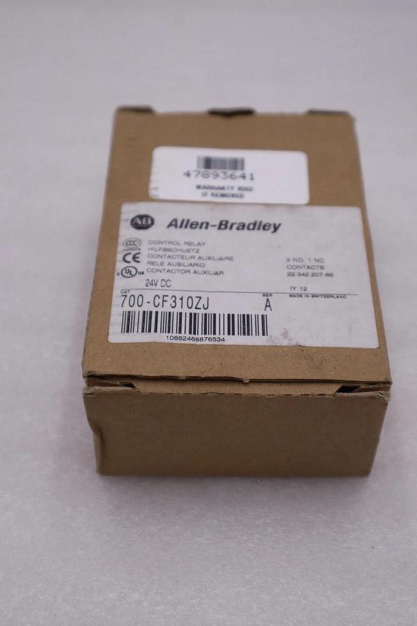 Used NEW ALLEN BRADLEY 700-CF310ZJ SER. A 24VDC 20A CONTACTOR AUXILIAR STOCK H213A