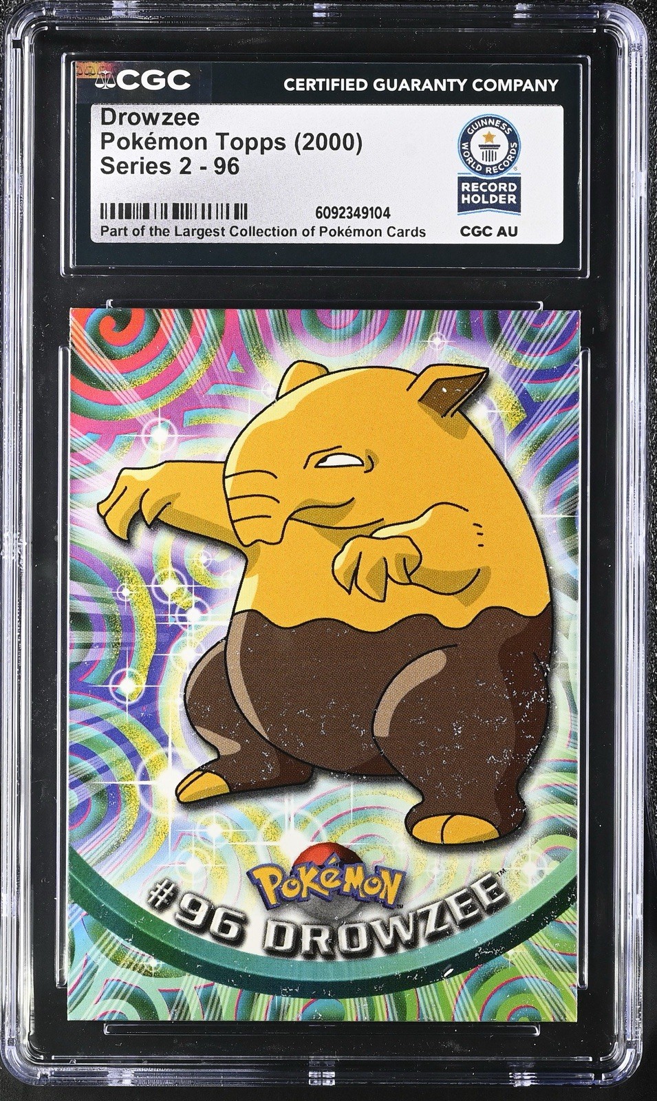 Used 2000 TOPPS POKEMON TV ANIMATION SERIES 2 #96 DROWZEE CGC WORLD RECORD 1/1