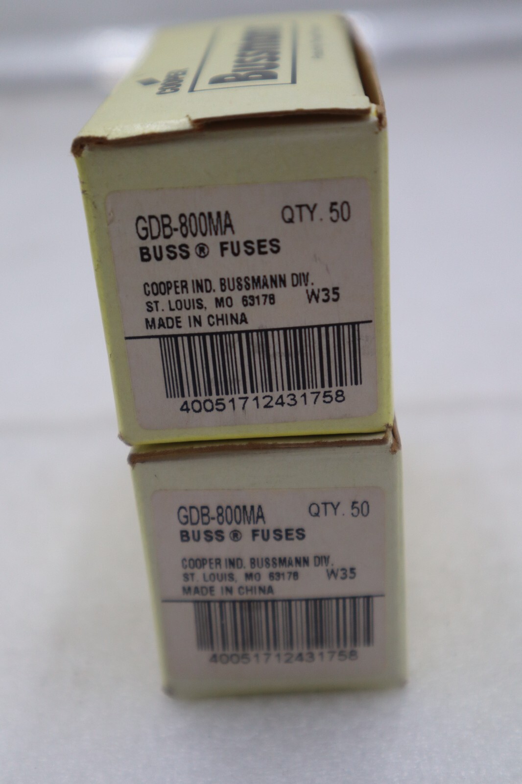 Used Cooper Bussman GD8-800MA Buss Fuse Glass Cartridge  #K-2229