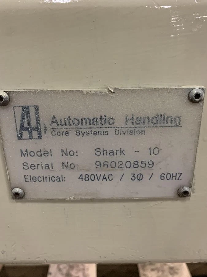 Used 120" WIDE AUTOMATIC HANDLING SHARK-10 CORE CUTTER FOR 3" CORES
