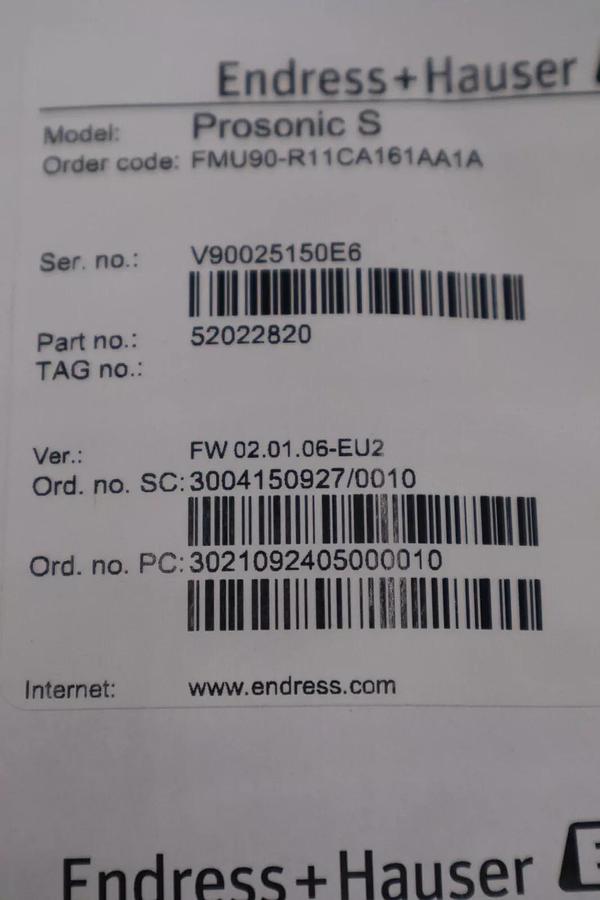 Used NEW Endress Hauser FMU90-R11CA161AA1A ProSonic Ultrasonic Measurement STOCK G58