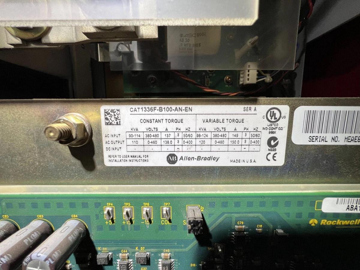 Used Allen-Bradley 1336 AC Drive 1336F-B100-AN-EN 100 HP 460V USED VFD SER A