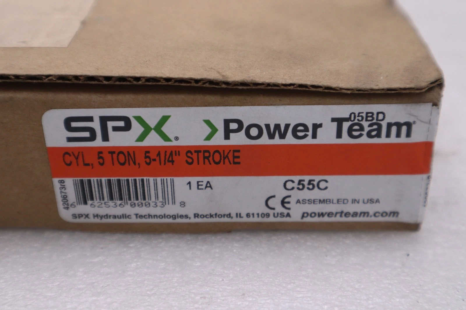Used SPX Power Team C55C 5-Ton 5 Inch Stroke Hydraulic Cylinder Enerpac RC55 NIB