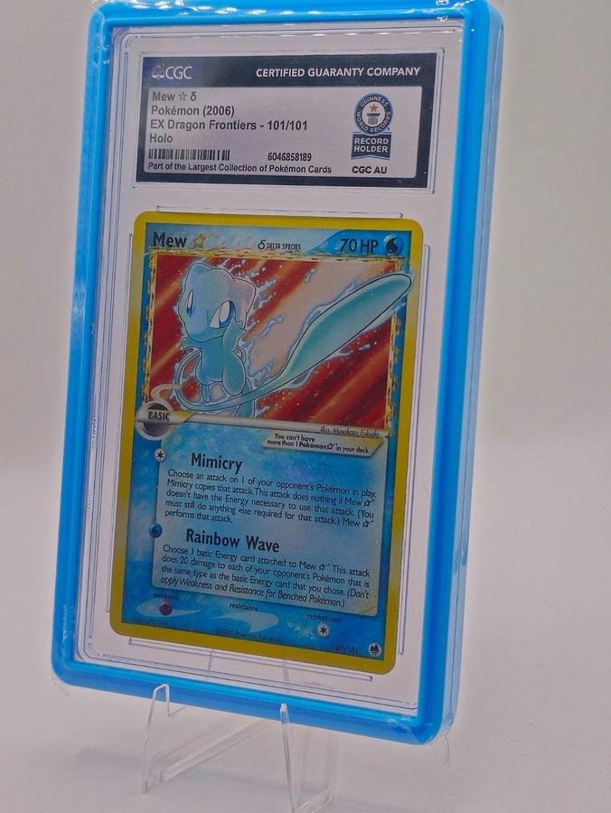 Used Mew [Gold Star] Pokemon 2006 EX Dragon Frontiers 101/101 Holo World Record CGC