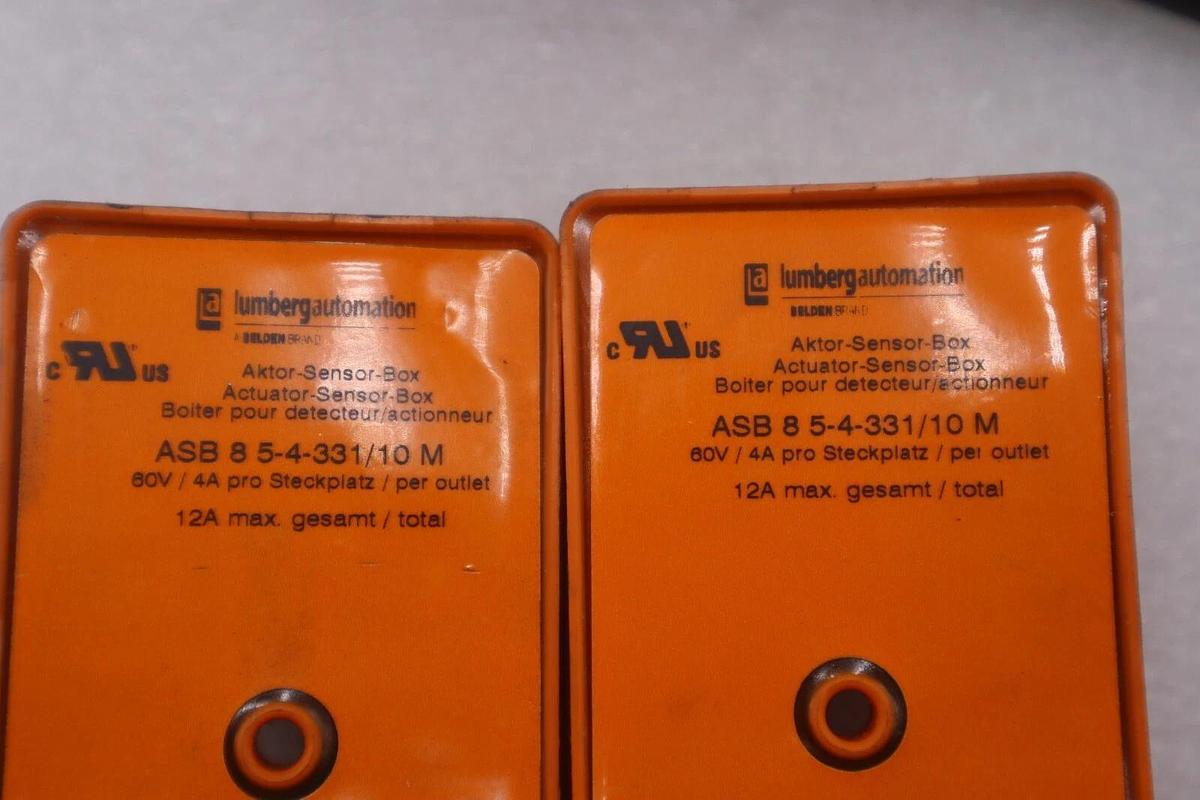 LUMBERG AUTOMATION ASB 8 5-4-331/10M ACTUATOR SENSOR DISTRIBUTOR #1009A