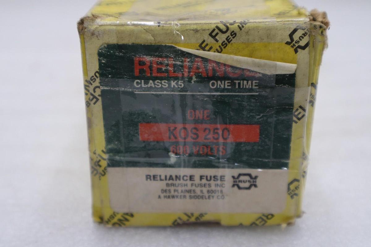 RELIANCE KOS 250/ KOS-250 CLASS K5 ONE TIME 600 VOLTS - STOCK 4953