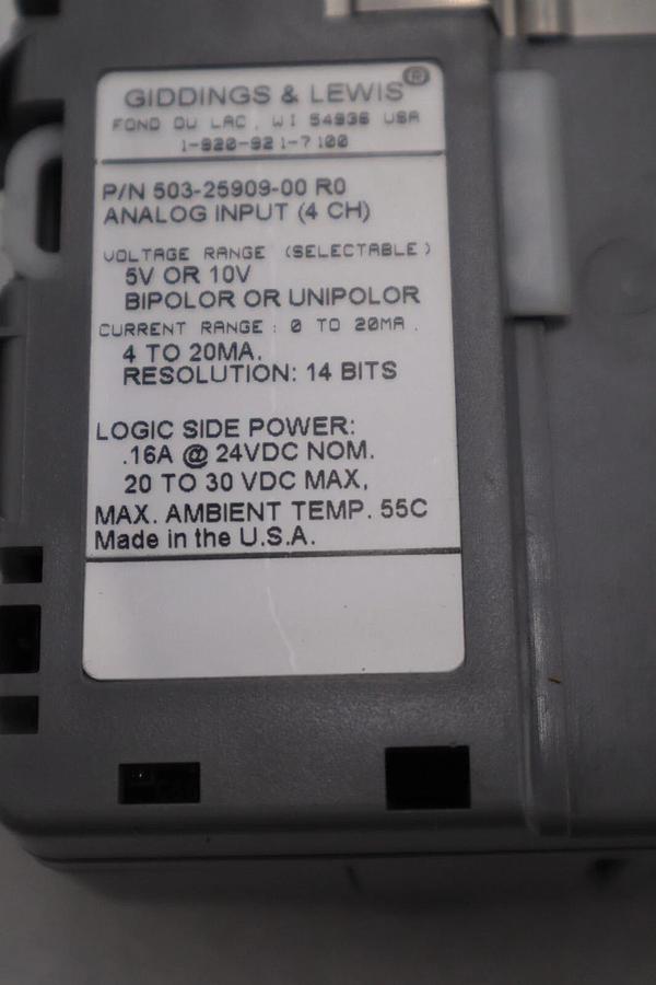 Used Giddings And Lewis M.1017.3098 R0 P/N 503-25909-01 Input Analog STOCK K-2904-A