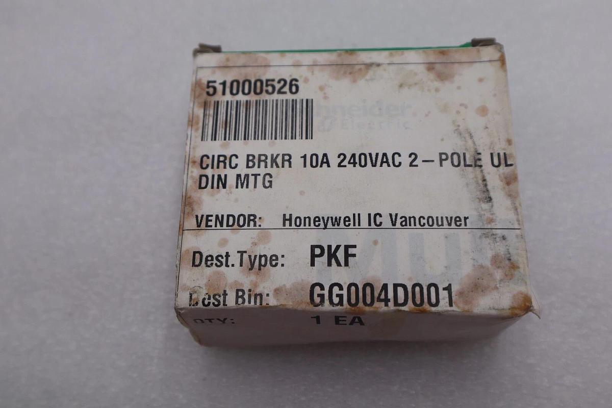 SCHNEIDER ELECTRIC GG004D001 CIRCUIT BREAKER 10A 240VAC STOCK #K-2326
