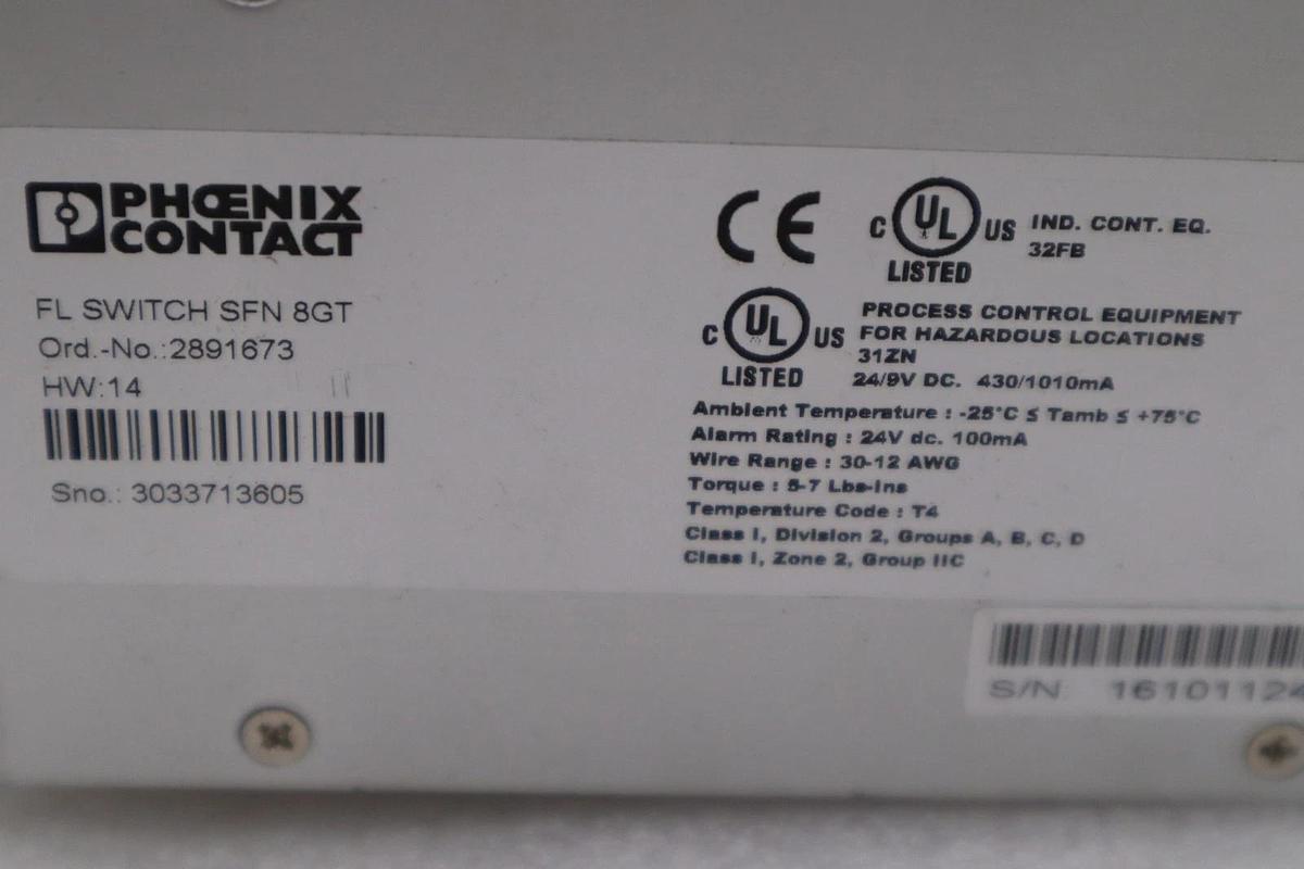 Phoenix Contact 2891673 FL Switch SFN 8GT - SURPLUS NEVER USED STOCK H458A