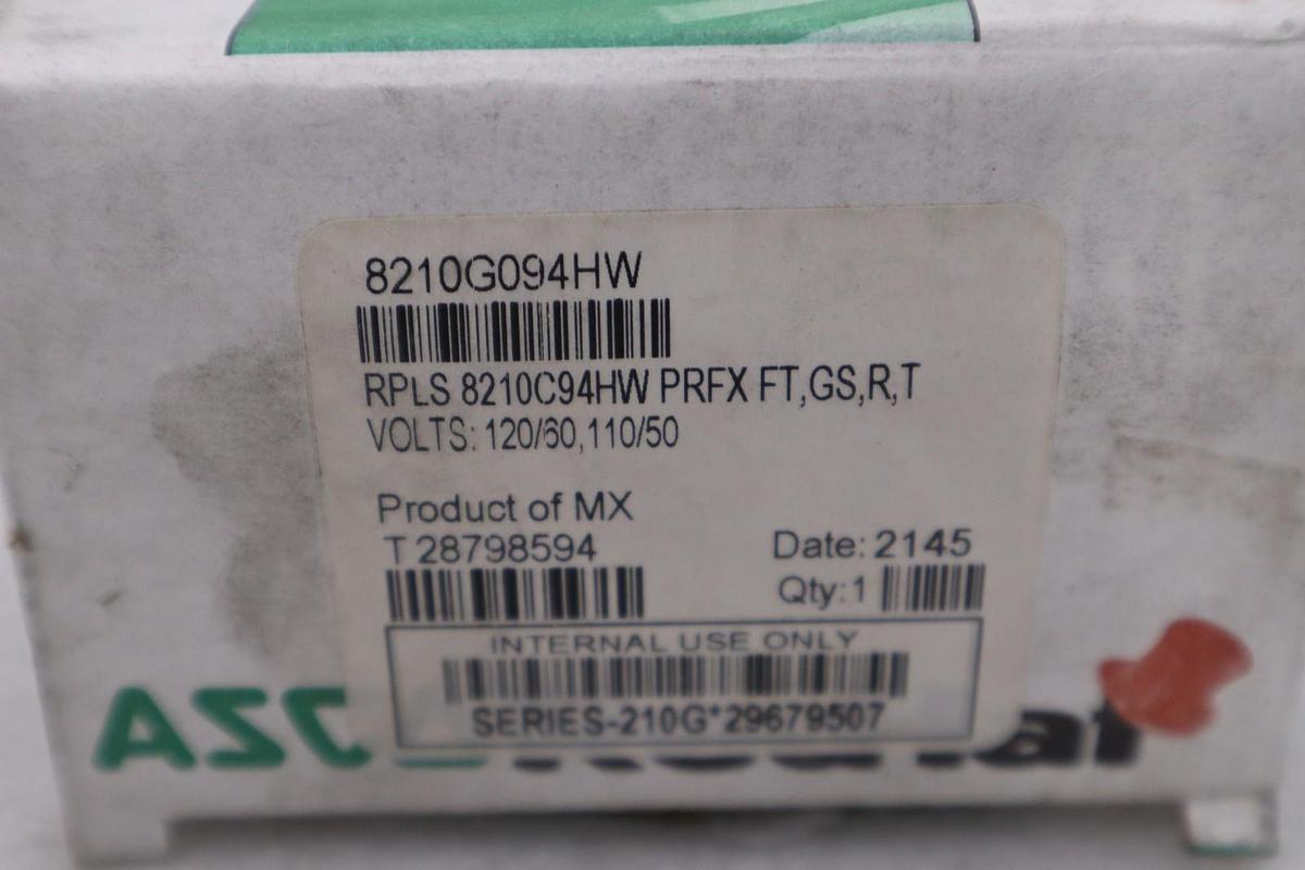 Asco 8210G094hw Solenoid Valve, 2-Way, 2-Position, 1/2 In Pipe NEW STOCK GF-645A