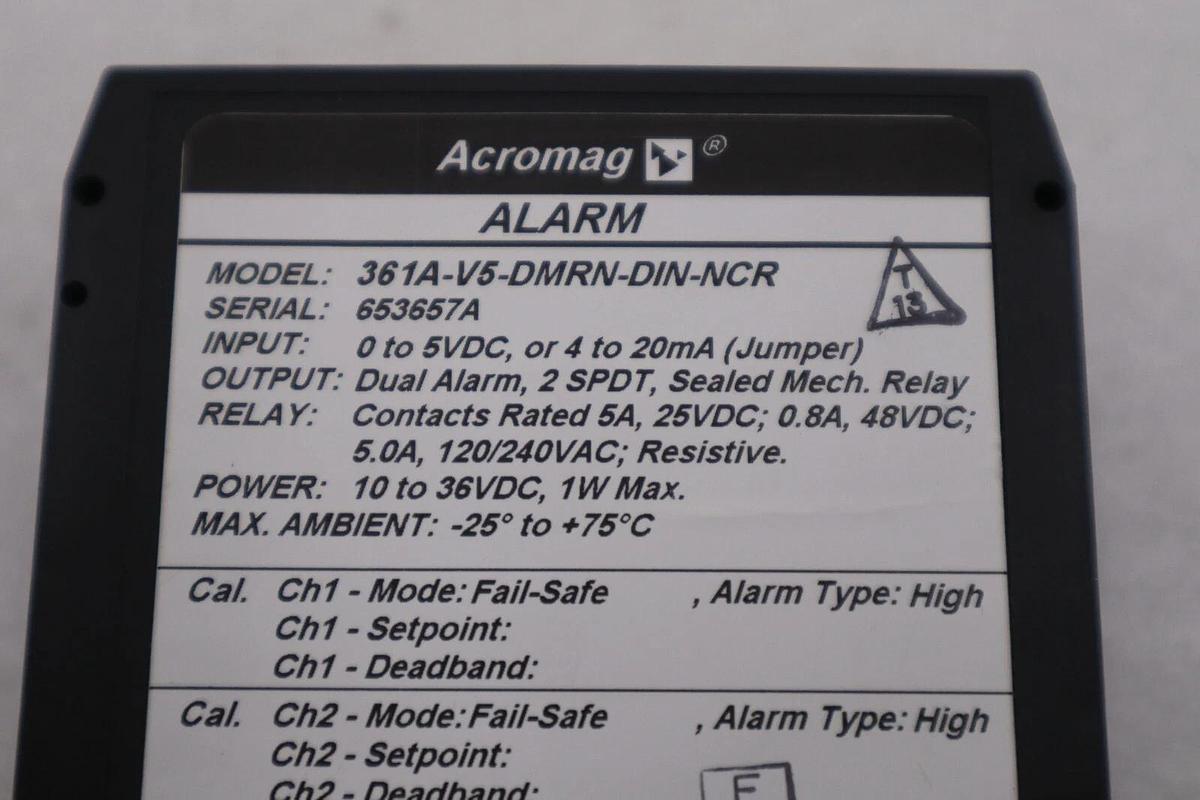 ACROMAG 361A-V1-DMRN-DIN-NCR ALARM NEW UNIT STOCK G886A