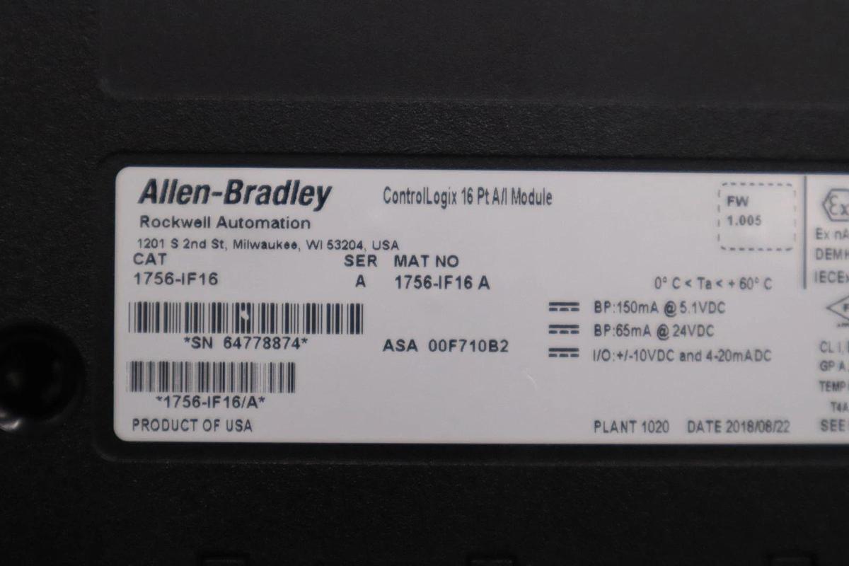 Allen-Bradley 1756-IF16 SER A ControlLogix 16 Pt Input Module - STOCK GF245A