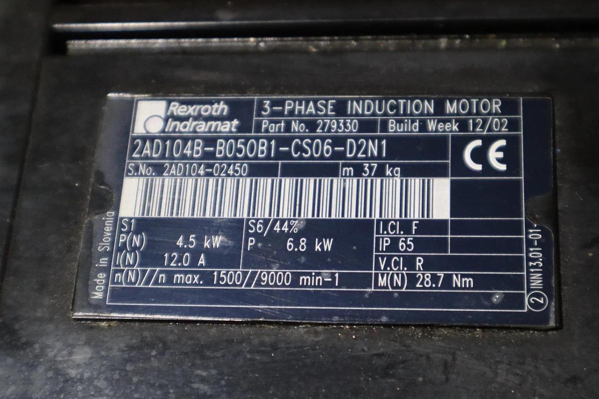 Used Rexroth Indramat 2AD104B-B050B4-CS06-D2N1 Servo Motor STOCK S695