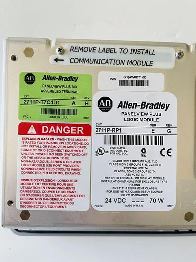 Used Allen Bradley Panelview Plus 700 2711P-T7C4D1 ser A 2711P-RP1 Ser E #K-384